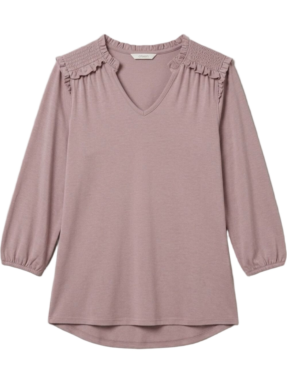 Beacon Apparel Heather Purple Ruffle Top Cotton Modal Large